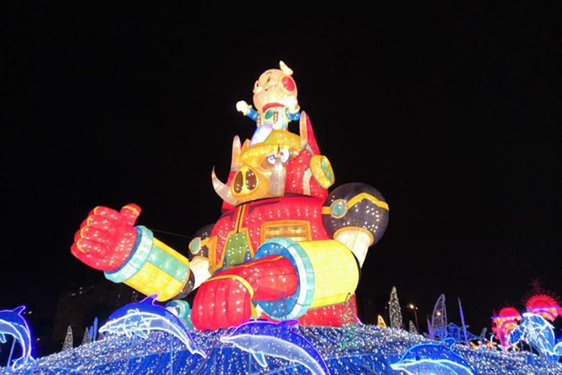 旅游节花车制作项目-花不同彩灯