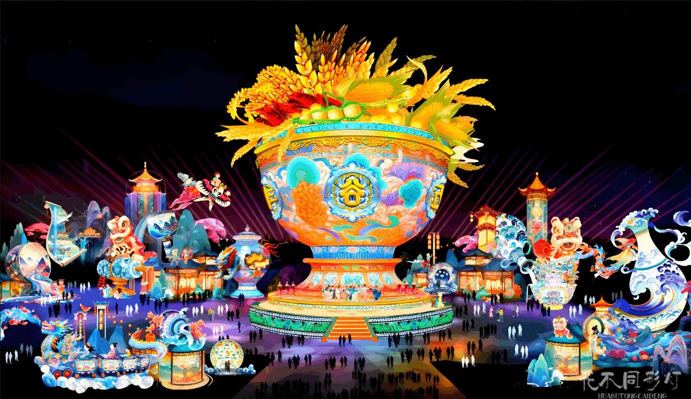 动画主题灯展商场中庭实景-沉浸式光影互动体验