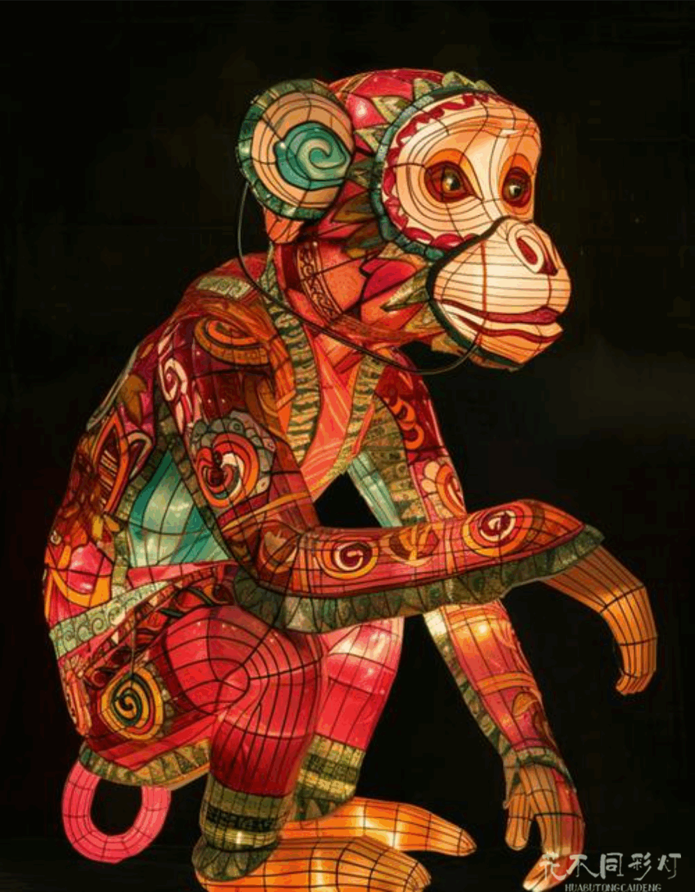 艺术型十二生肖花灯灯组造型-猴