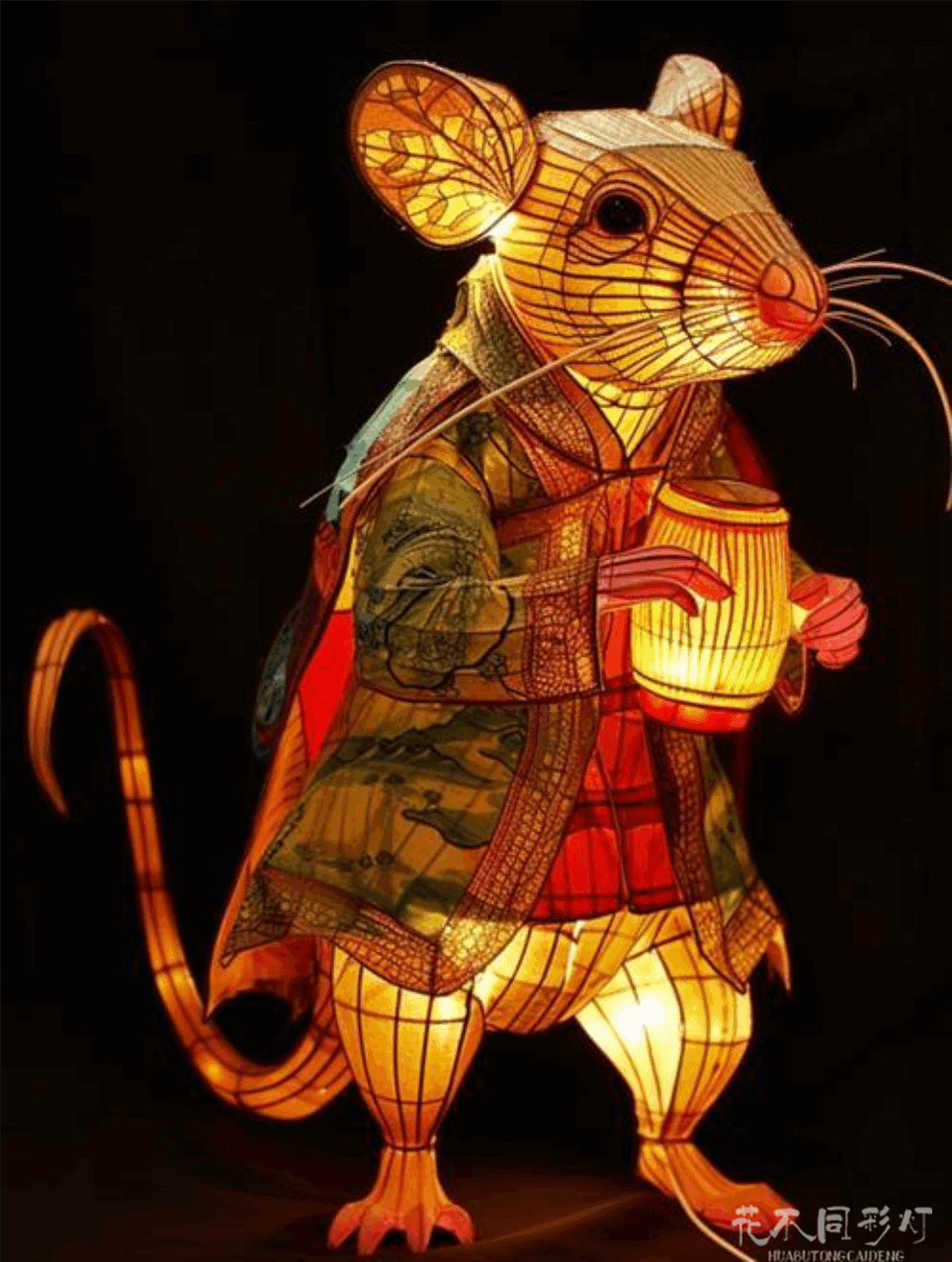 艺术型十二生肖花灯灯组造型-鼠
