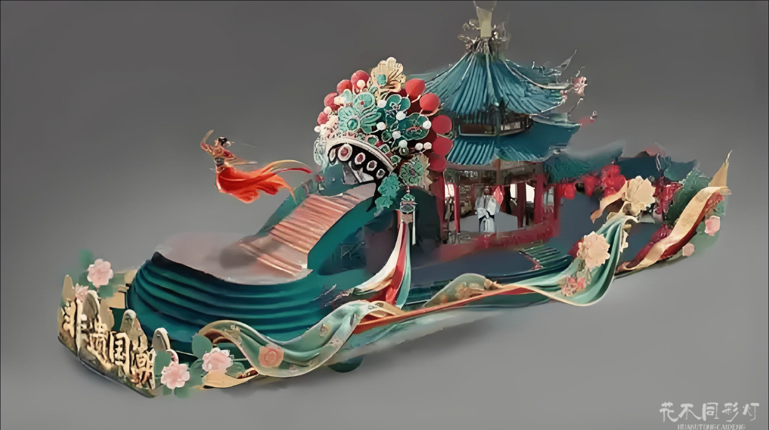 国潮风巡游花车设计图