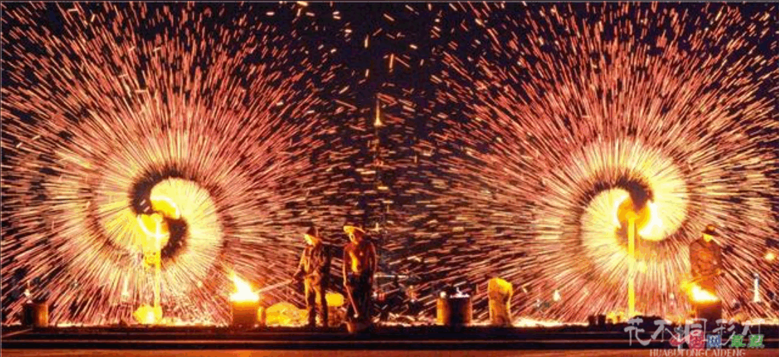 打铁花表演旺季淡季预订时间对比图表，清晰展示旺季需提前30-45天预订，淡季提前15-20天即可的档期规划建议