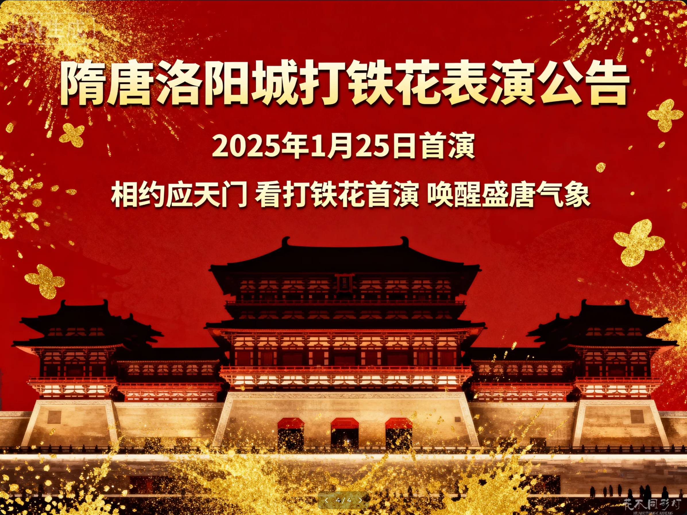 隋唐洛阳城打铁花表演公告