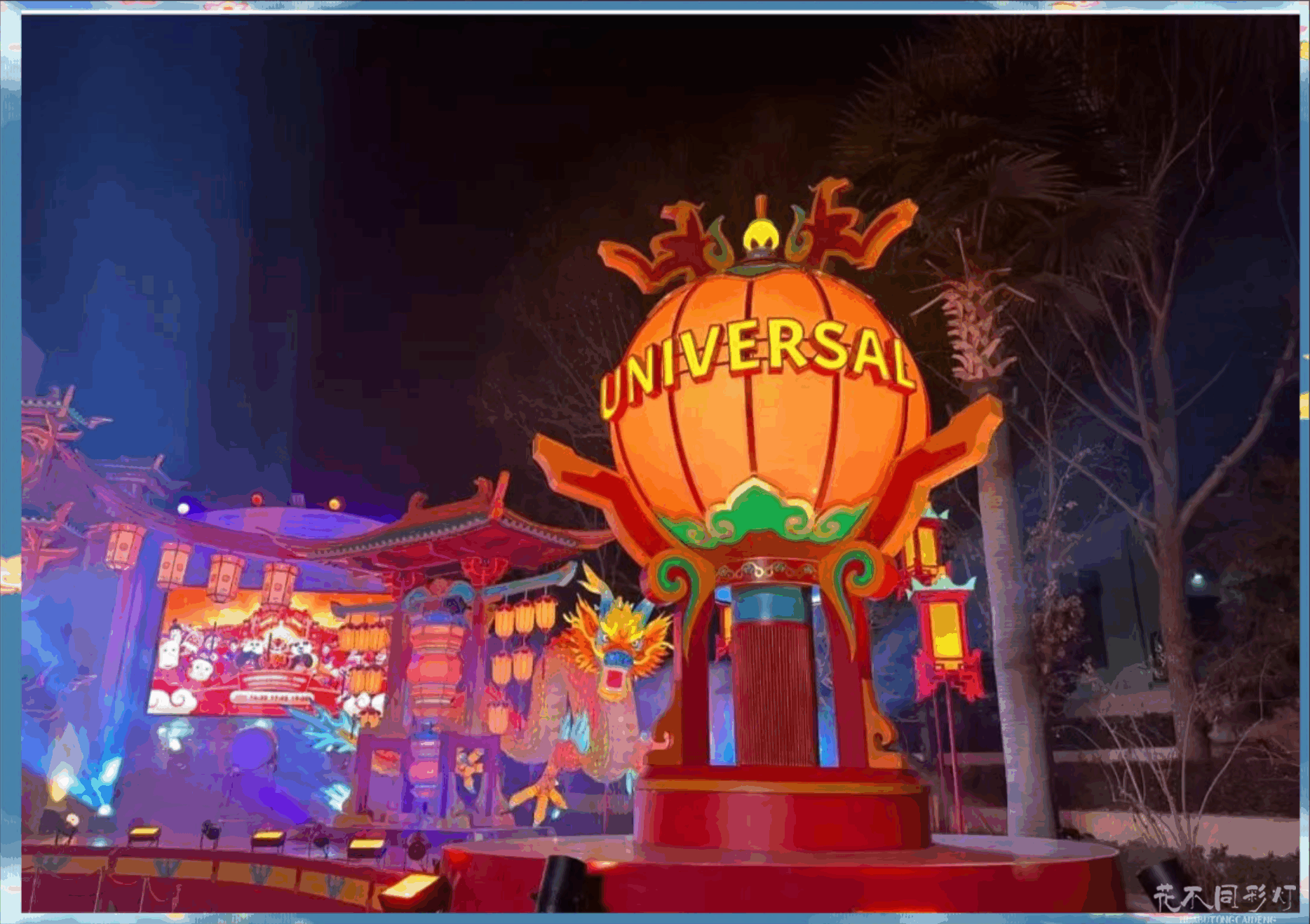 不同空间灯笼尺寸比例实景效果对比 - 花不同彩灯专业搭配案例