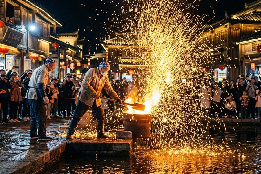 打铁花定制样式, 非遗表演团队预订