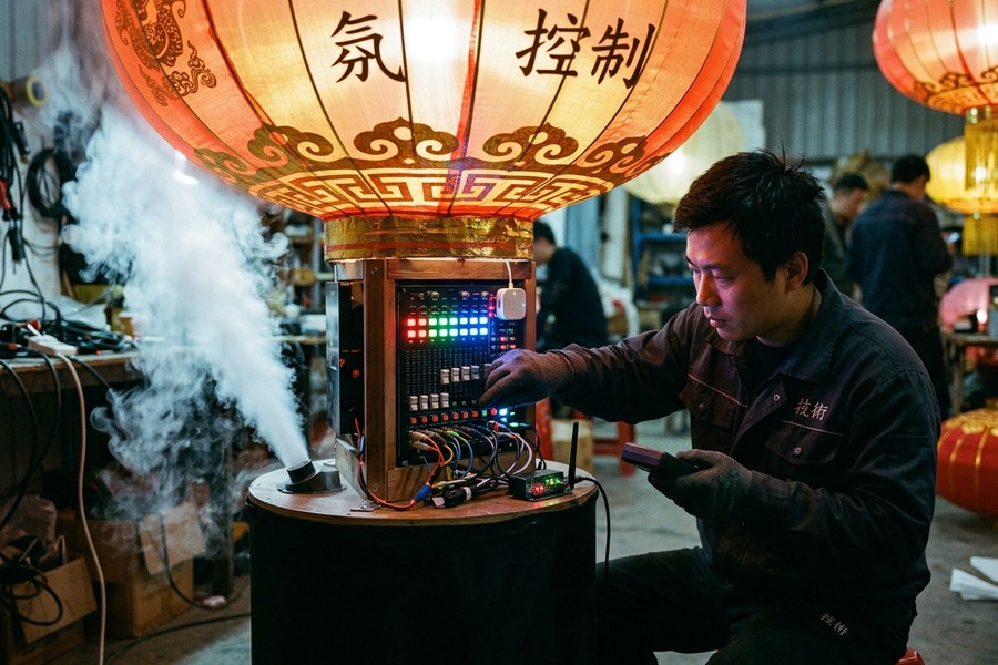 2027山海经瑞兽AR互动花灯方案：手机扫码实现虚实交互结构细节与施工参数