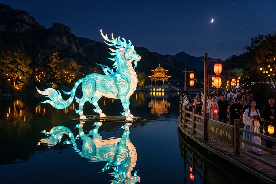 山海经瑞兽吉量与白泽神话主题羊年灯展如何讲好中国故事