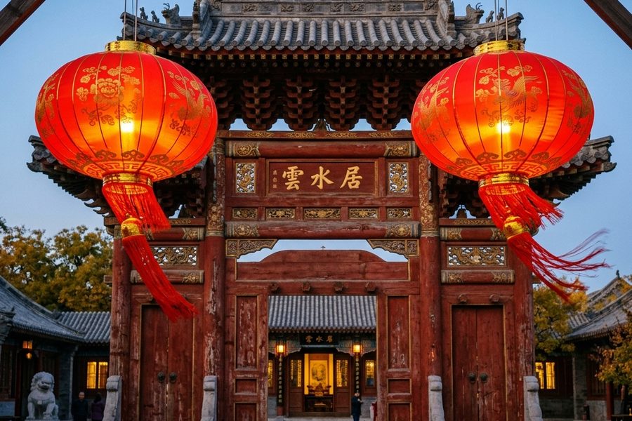 中国红灯笼避邪迎福文化寓意与不同节庆悬挂