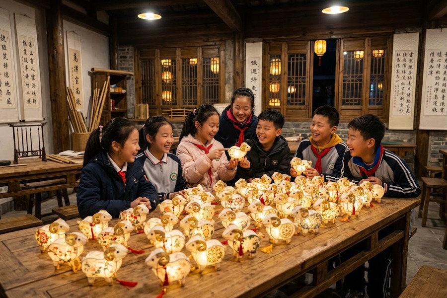 非遗花灯进校园与研学基地：羊年非遗花灯手工DIY课程策划