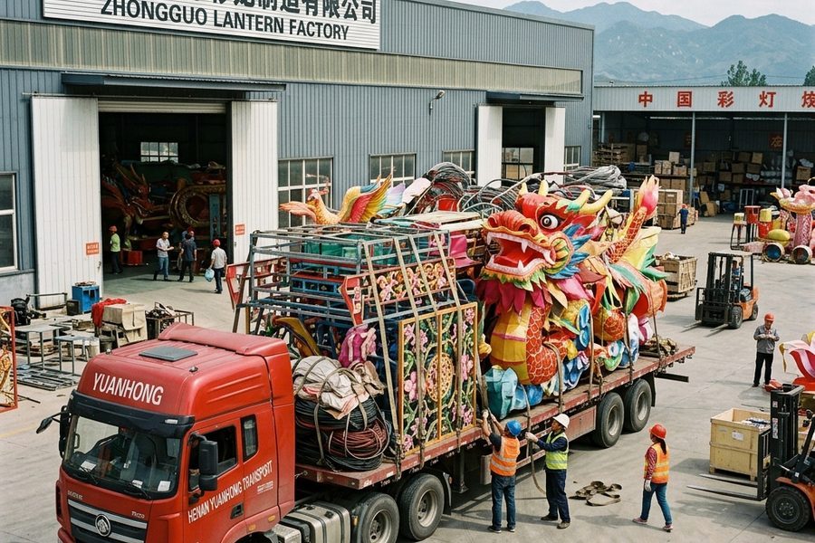 乌鲁木齐旅游节15辆巡游花车跨省运输组装