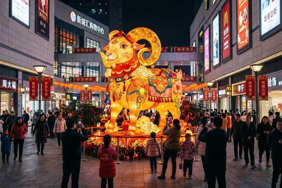 12.8万预算引爆50万客流：三线商圈羊年灯会实战白皮书