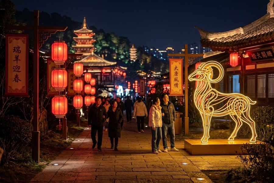 景区如何策划兼顾传统与国潮的2027羊年迎春夜游灯会