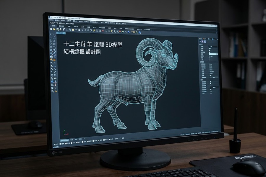 2027高端定制生肖羊花灯图纸曝光：3D有限元受力与抗风设计