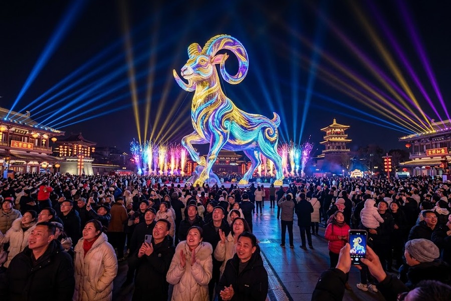 DMX512智能控制羊年声光秀花灯系统图纸与可编程光源配置