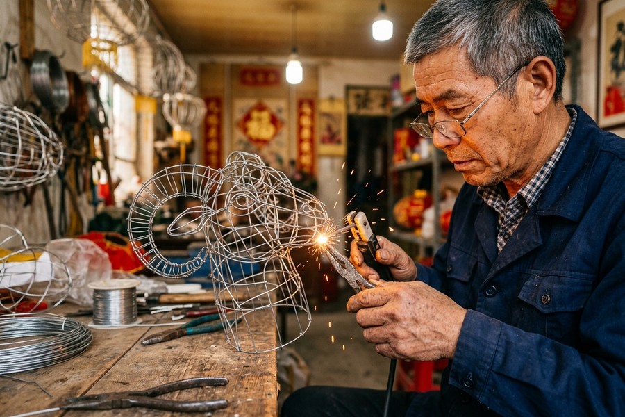 非遗传统彩灯制作工艺传承：开封老艺人12道工序详解