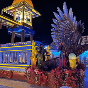 彩船主题设计来源-花不同彩灯